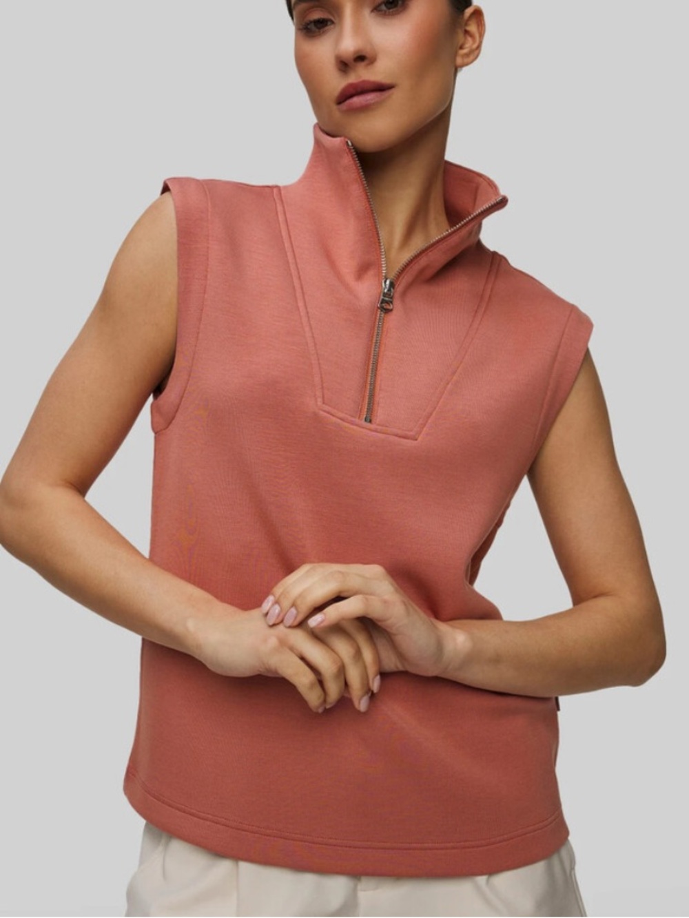 Varley NWT MAGNOLIA HALF ZIP TANK 2.0 butter soft stretch lightweight sz XL